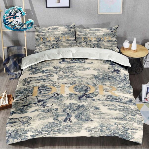 Christian Dior Toile De Jouy Duvet Cover Bed Set