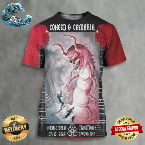 Coheed And Cambria At McMenamins Edgefield Poster In Troutdale Oregon USA On July 19 2024 All Over Print Shirt