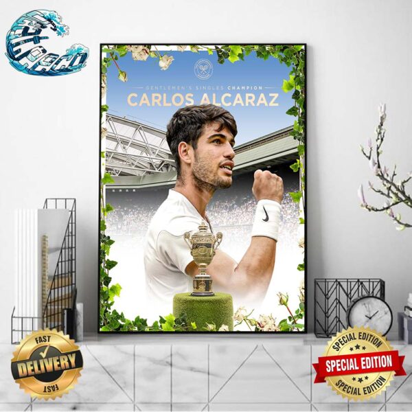 Congrats Carlos Alcaraz Is The 2024 Gentlemen’s Singles Champion Home Decor Poster Canvas