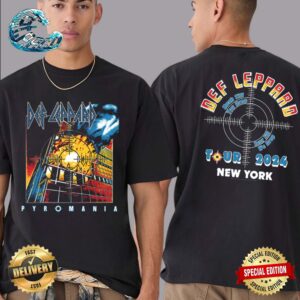 Def Leppard Pyromania Tour 2024 In Boston MA On August 5 2024 Two Sides Print Premium T-Shirt