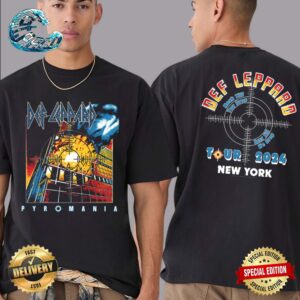Def Leppard Pyromania Tour 2024 In New York NY On August 7 2024 Two Sides Print Vintage T-Shirt