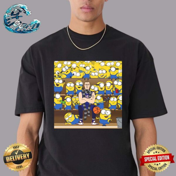 Denver Nuggets Nikola Jokic Despicable Me 4 Promo Got Out Popcorn Ready T-Shirt