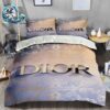 Christian Dior X Mickey And Red Text Dior Duvet Cover Bed Set