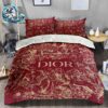 Dior Stars And Lucky Charms Gold Pattern Premium Bedding Set