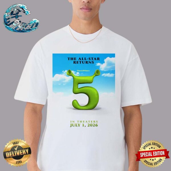 First Poster For Shrek 5 Releasing In Theaters On July 1 2026 Vintage T-Shirt