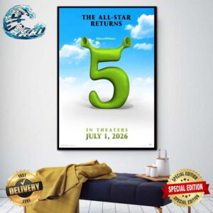 First Poster For Shrek 5 Releasing In Theaters On July 1 2026 Wall Decor Poster Canvas