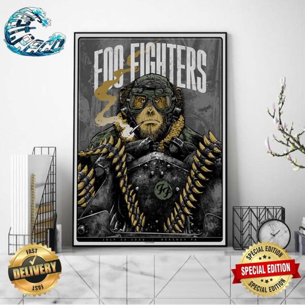 Foo Fighters At Hersheypark Stadium On July 23 2024 In Hershey PA US Wall Decor Poster Canvas