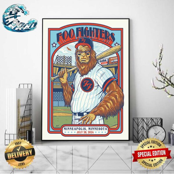 Foo Fighters At Target Field On July 28 2024 In Minneapolis MN US Wall Decor Poster Canvas