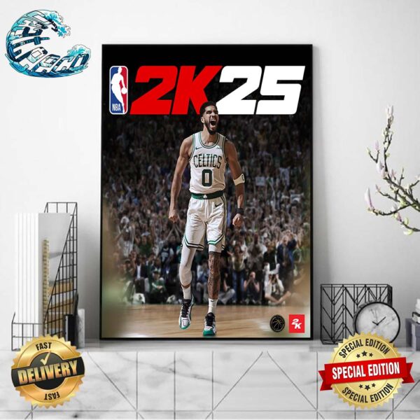 Jayson Tatum Is Our NBA 2K25 Standard Edition Cover Athlete Home Decor Poster Canvas