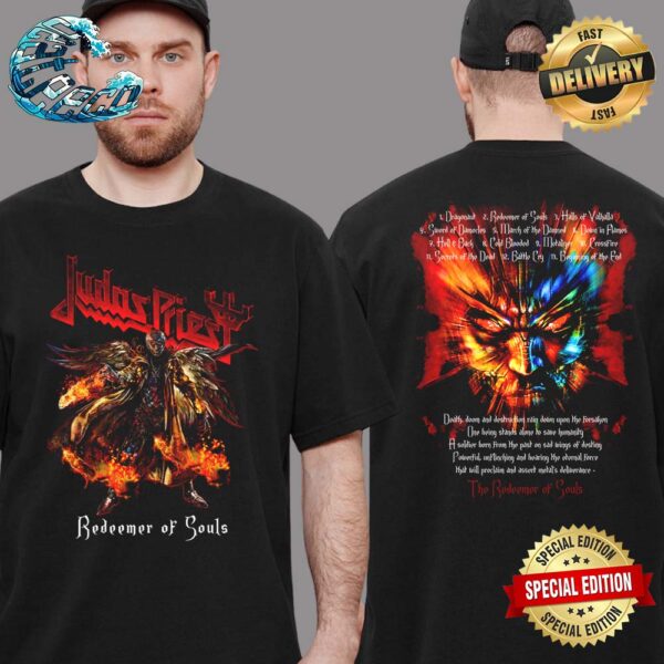 Judas Priest Redeemer Of Souls Tracklist 10th Anniversary Two Sides Print Classic T-Shirt