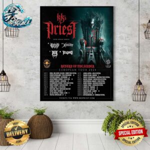 KK’s Priest With Special Guests Return Of The Sinner European Tour 2024 Schedule List Date Home Decor Poster Canvas