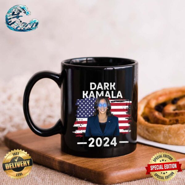 Kamala Harris 2024 Dark Kamala Vice President Kamala Harris 2024 USA Flag For President Dark Brandon Style Coffee Ceramic Mug