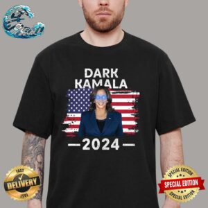 Kamala Harris 2024 Dark Kamala Vice President Kamala Harris 2024 USA Flag For President Dark Brandon Style T-Shirt