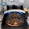 Official Metallica Celebrating 40 Years Of Ride The Lightning For Whom The Bell Tolls Art By Christopher Alliston Bedding Set Queen