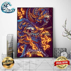 Metallica Poland Night 2 Concert Poster At PGE Narodowy Stadium Warsaw On July 7th 2024 M72 World Tour Of No Repeat Weekend Wall Decor Poster Canvas