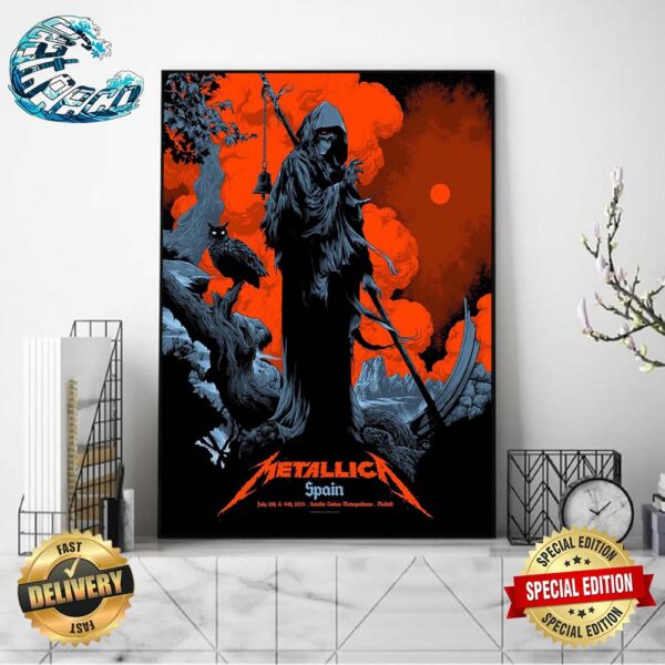 Metallica Spain Concert Poster In Madrid At Estadio Civitas Metropolitano On July 12th And 14th 2024 M72 World Tour Home Decor Poster Canvas