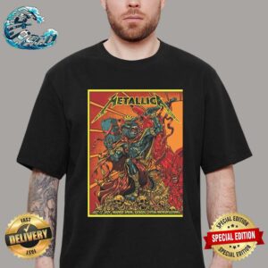 Metallica Spain Night 1 Concert Poster In Madrid At Estadio Civitas Metropolitano On July 12th 2024 M72 World Tour Unisex T-Shirt