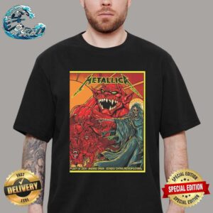 Metallica Spain Night 2 Concert Poster In Madrid At Estadio Civitas Metropolitano On July 14th 2024 M72 World Tour Unisex T-Shirt