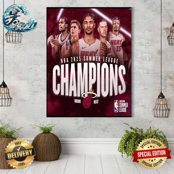 NBA 2K25 Summer League Miami Heat Champions Wall Decor Poster Canvas