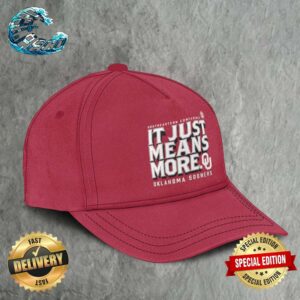 Official 2024 Crimson Oklahoma Sooners SEC It Just Means More Classic Cap Snapback Hat