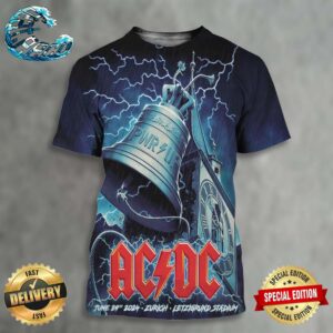 Official ACDC Poster For The Show In Zurich Switzerland At Letzigrund Stadium On June 29th PWR Up Tour 2024 All Over Print Shirt
