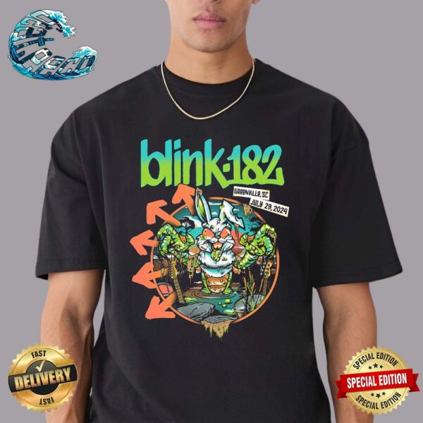Official Artwork For Blink 182 One More Time Tour 2024 At Bon Secours Arena In Greenville SC On July 29 2024 T-Shirt