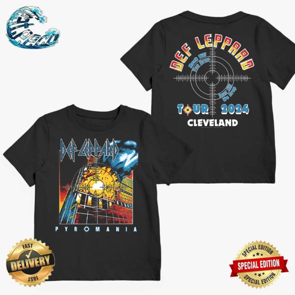 Official Def Leppard Pyromania Tour 2024 In Cleveland OH On July 30 2024 Two Sides Print Classic T-Shirt