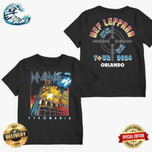 Official Def Leppard Pyromania Tour 2024 In Orlando FL On July 10 2024 Two Sides Print Premium T-Shirt