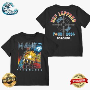Official Def Leppard Pyromania Tour 2024 In Toronto ON On August 2 2024 Two Sides Print Unisex T-Shirt