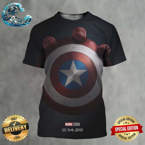 Official First Poster For Captain America Brave New World In Theaters On February 14 2025 All Over Print Shirt
