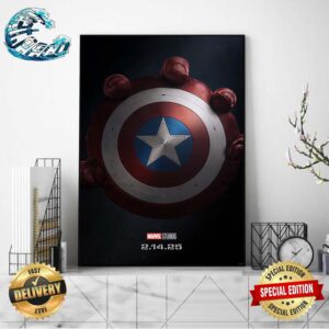 Official First Poster For Captain America Brave New World In Theaters On February 14 2025 Wall Decor Poster Canvas