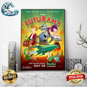 Official First Poster For Futurama Season 12 Premieres July 29 On HuLu Home Decor Poster Canvas
