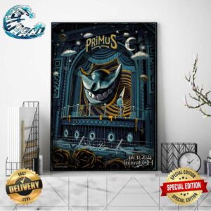 Official Poster For Primus Show In Cincinnati OH On July 30 2024 At The Andrew J Brady Music Center Wall Decor Poster Canvas