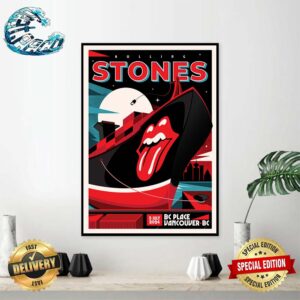 Official The Rolling Stones Concert Poster At BC Place In Vancouver BC On July 5 2024 Hackney Diamonds Tour Wall Decor Poster Canvas