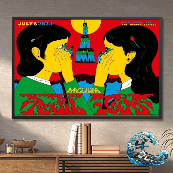 Pearl Jam Dark Matter World Tour 2024 Event Poster The Murder Capital In Barcelona Night 2 At Palau Sant Jordi On July 8 Home Decor Poster Canvas