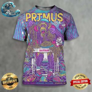 Primus In Spokane WA Official Poster For Tonight’s Show At Spokane Pavilion On July 20 2024 All Over Print Shirt