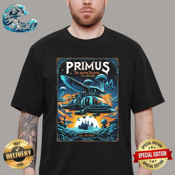 Primus Poster For Show At The Astro Theater On July 28 2024 In La Vista NE Premium T-Shirt