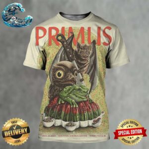 Primus Poster For Tonight Show In Idaho Falls ID Is Designed By Neal Williams At Mountain America Center On July 15 2024 All Over Print Shirt