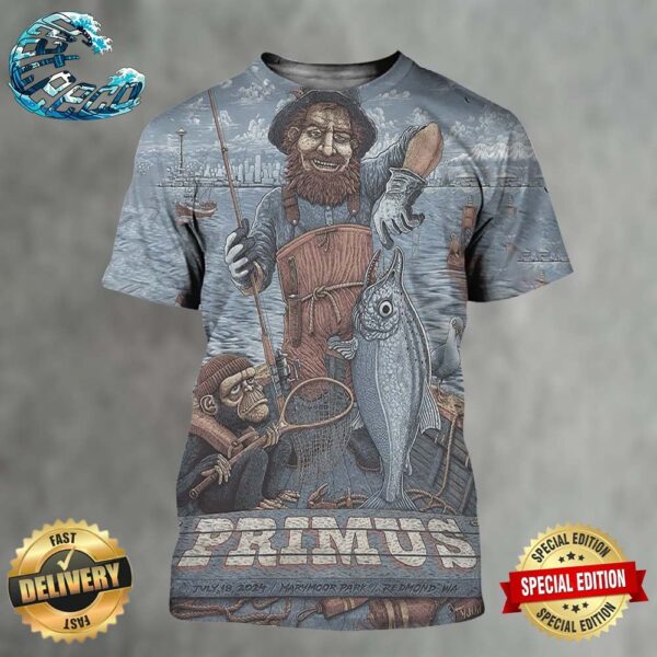 Primus Poster For Tonight’s At Marymoor Park On July 18 2024 Show In Redmond WA All Over Print Shirt