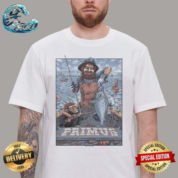 Primus Poster For Tonight’s At Marymoor Park On July 18 2024 Show In Redmond WA Vintage T-Shirt