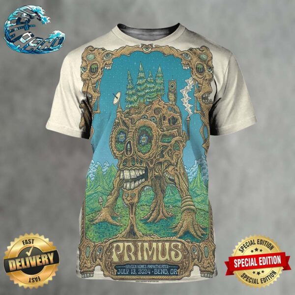 Primus Tonights Poster In Bend OR At Hayden Homes Amphitheater On July 13 2024 All Over Print Shirt