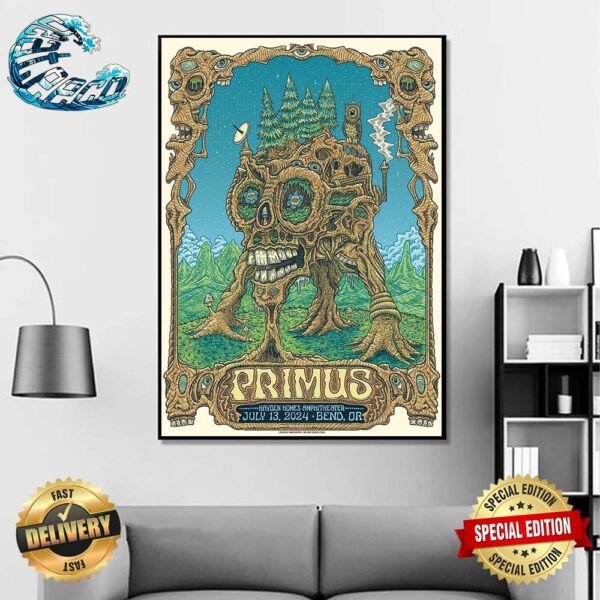 Primus Tonights Poster In Bend OR At Hayden Homes Amphitheater On July 13 2024 Home Decor Poster Canvas