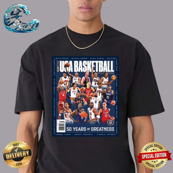 SLAM Presents USA Basketball Is Celebrating 50 Years Of Greatness 2024 Paris Olympics Unisex T-Shirt