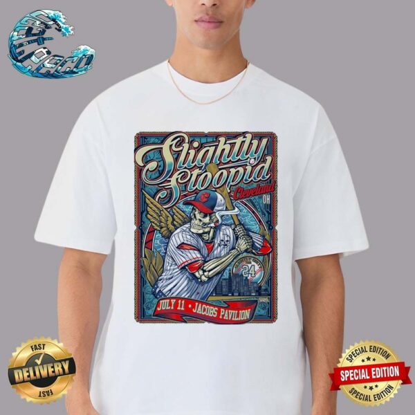 Slightly Stoopid Slightly Dirty Summer Tour 2024 Starts Tonight In Cleveland OH At Jacobs Pavilion On July 11 2024 Poster Art By Mark Sgarbossa Classic T-Shirt