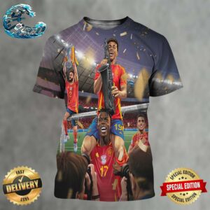 Spanish Football Win The Fist Country In History To Win The Euros Four Times UEFA Euro 2024 All Over Print Shirt