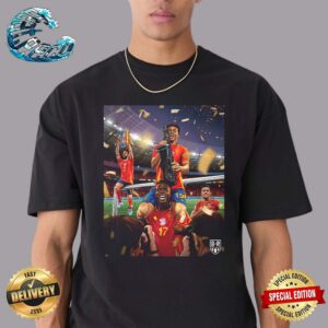 Spanish Football Win The Fist Country In History To Win The Euros Four Times UEFA Euro 2024 Classic T-Shirt