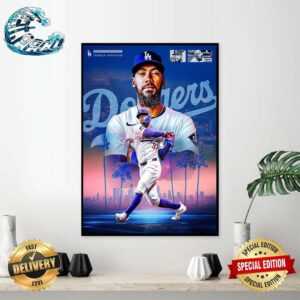 Teoscar Hernandez Is The First Los Angeles Dodgers Player To Win The Home Run Derbey 2024 Wall Decor Poster Canvas