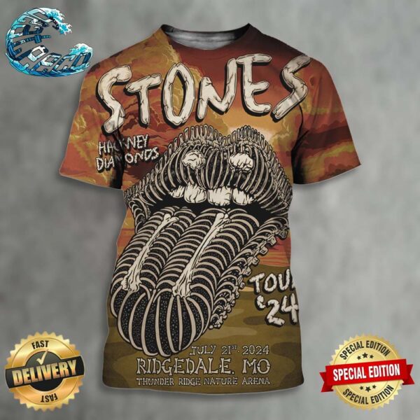 The Rolling Stones In Ridgedale MO California Hackney Diamonds Tour 2024 At Thunder Ridge Nature Arena On July 21st 2024 All Over Print Shirt
