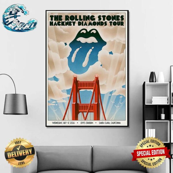 The Rolling Stones In Santa Clara California Poster Hackney Diamonds Tour 2024 At Levi’s Stadium On Webnesday July 17 2024 Poster Canvas
