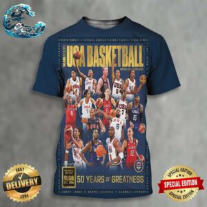 USA Basketball Is Celebrating 50 Years Of Greatness 2024 Paris Olympics SLAM Presents Gold The Metal Editions All Over Print Shirt